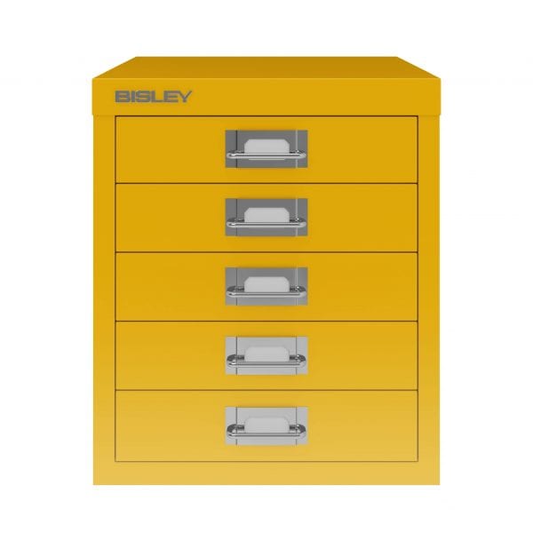 Bisley 5-Drawer Steel Storage Cabinet Chalk White - Hunt Office Ireland