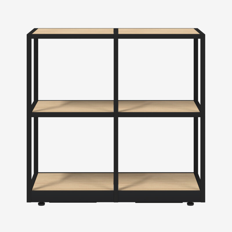 Bisley Outline Office Shelving Units, 2 Tier 800mm Wide in Black