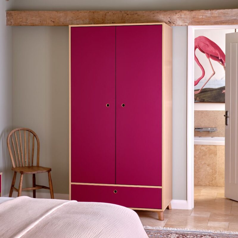 Berry Two Door Wardrobe With A Drawer